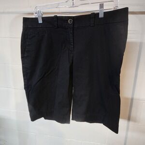 Tommy Hilfiger Black‎ Chino Shorts Women's Size 10 Bermuda Casual Preppy Beach